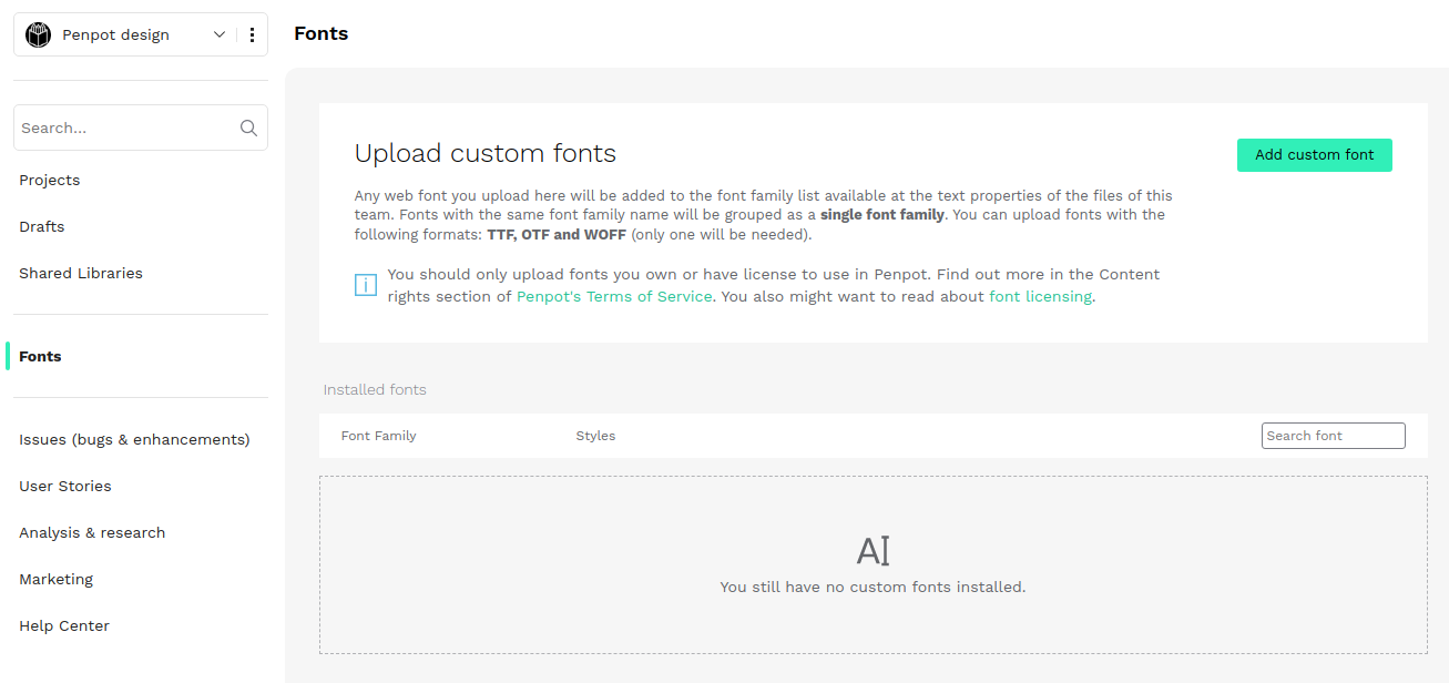 local fonts