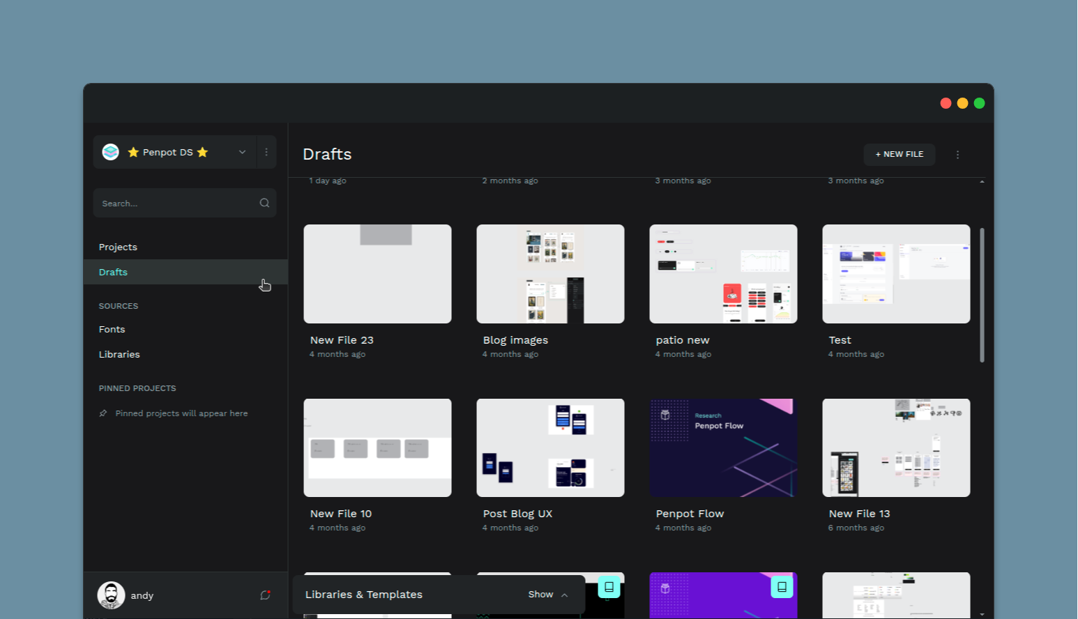 Drafts section